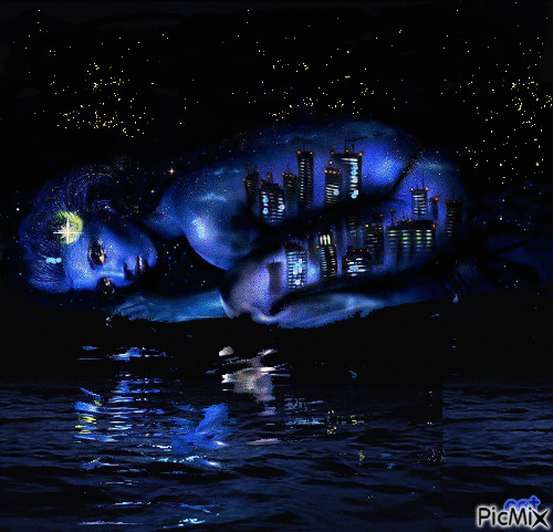 noche azul - Безплатен анимиран GIF