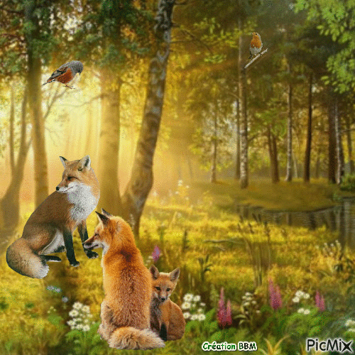 Les renards par BBM - GIF animé gratuit