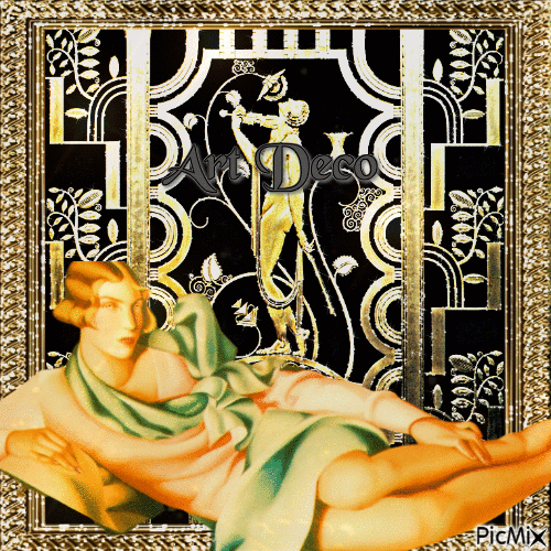 Art Deco in Schwarz und Gold - Gratis geanimeerde GIF