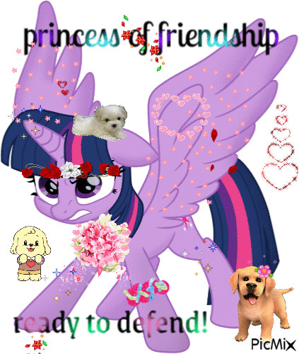 Twilight sparkle and her puppies - GIF animate gratis