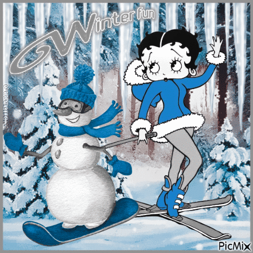 Betty Boop Winter - 無料のアニメーション GIF