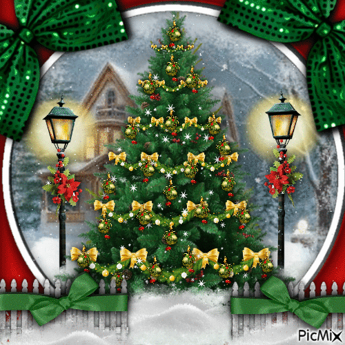 Christmas Tree Outside-RM-11-23-23 - Ingyenes animált GIF