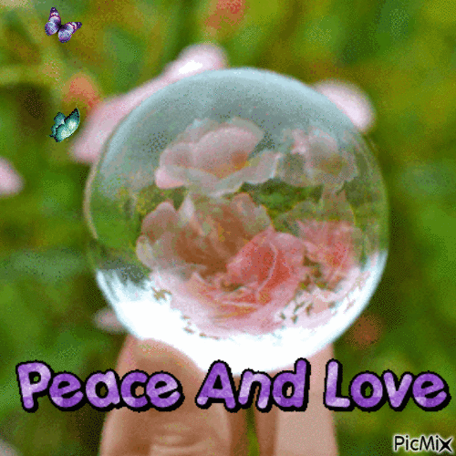 Peace and Love - GIF animé gratuit