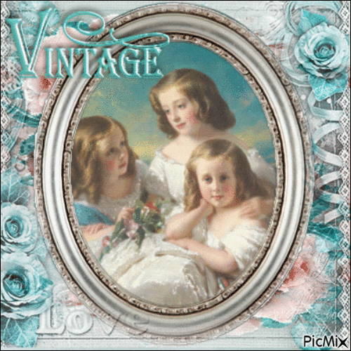 The vintage little sisters - Gratis geanimeerde GIF