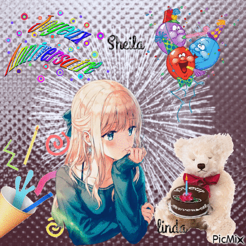 Joyeuse anniversaire Sheila - 無料のアニメーション GIF