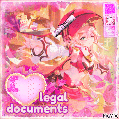 Yanfei Genshin Loves Legal Documents - Gratis animeret GIF