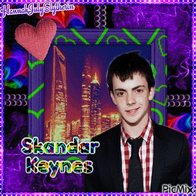 ♥♦♥Skandar Keynes in Purple & Rainbow♥♦♥ - Gratis animeret GIF