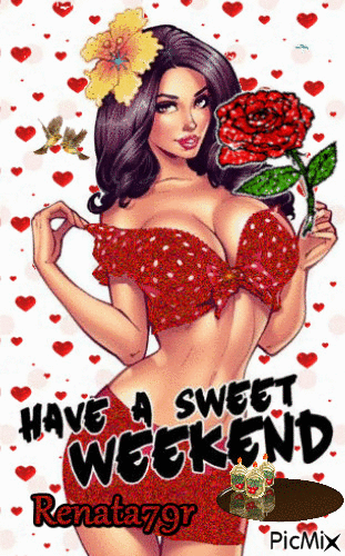 Have a sweet weekend friends - Бесплатный анимированный гифка