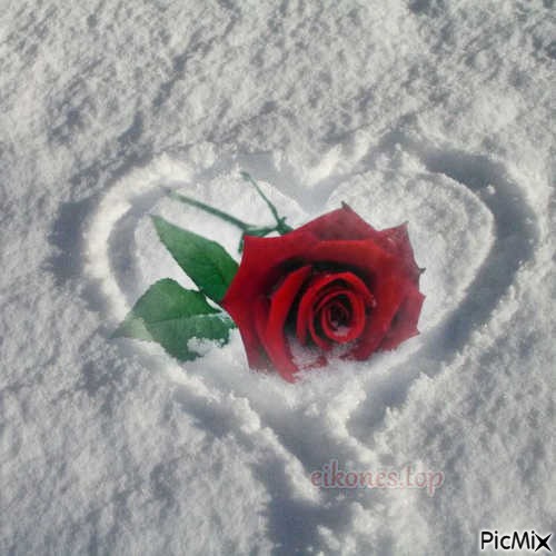 Καρδιά στο χιόνι - bezmaksas png