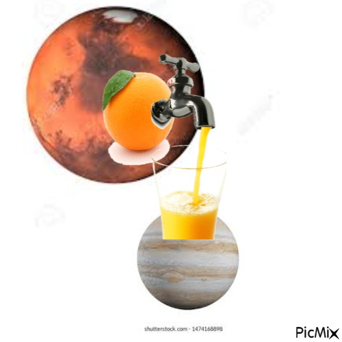 Mars is giving juice to Jupiter - png ฟรี