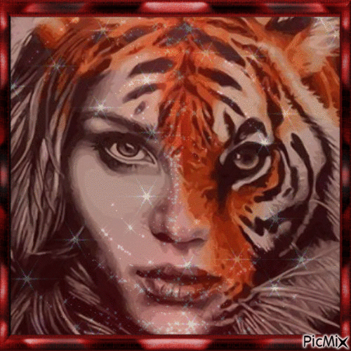 Masque de tigre - Gratis animerad GIF