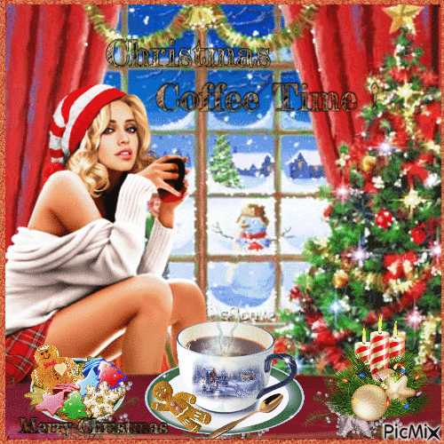 Christmas Coffee Time ! - Gratis geanimeerde GIF