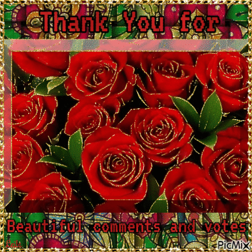 Thank You for beautiful comments and votes. Roses - Free animated GIF