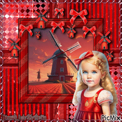 {#Little Luna and Windmill#} - Gratis animeret GIF