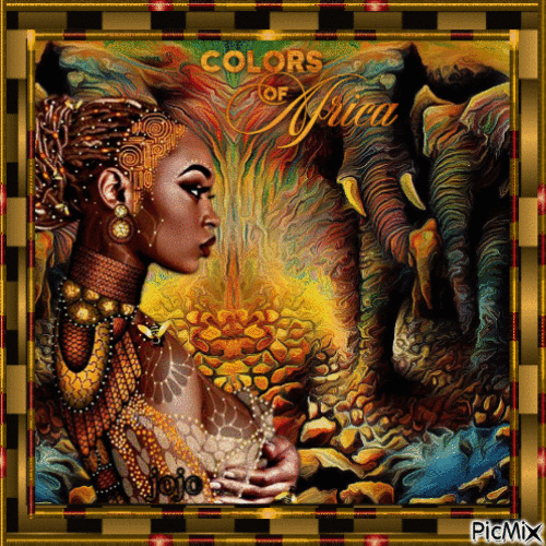 beauté africaine couleur africaine - Безплатен анимиран GIF