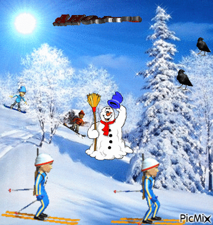 krásný zimní den se sportem - Besplatni animirani GIF