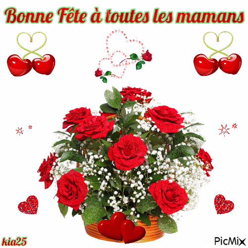 fleurs pour maman - Bezmaksas animēts GIF