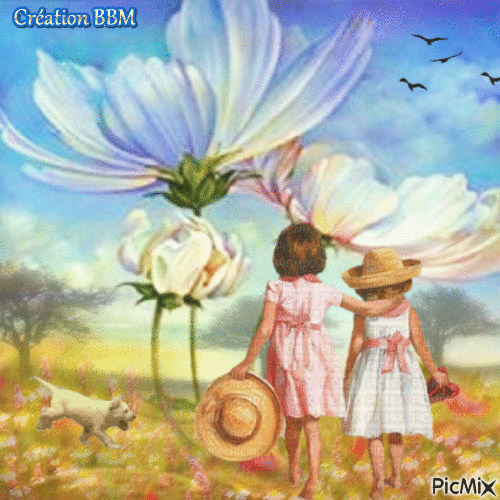 Au pays des fleurs géantes par BBM - Darmowy animowany GIF