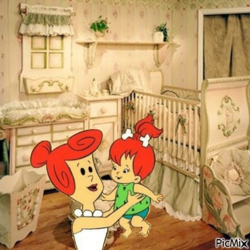 Wilma and Pebbles Flintstone - darmowe png