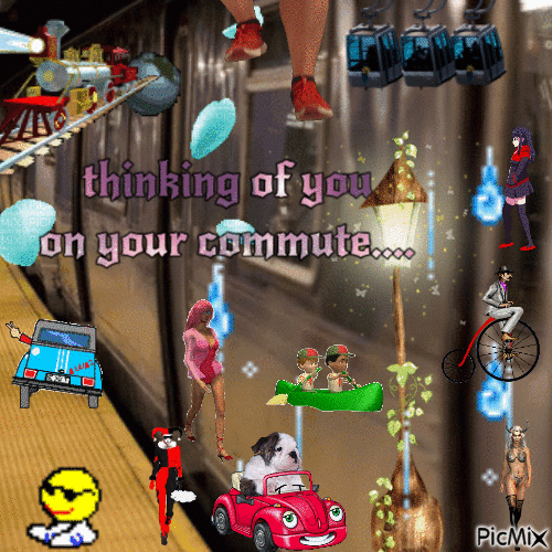 thinking of you on your commute - Darmowy animowany GIF