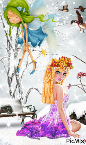 Elfes d hiver - Darmowy animowany GIF
