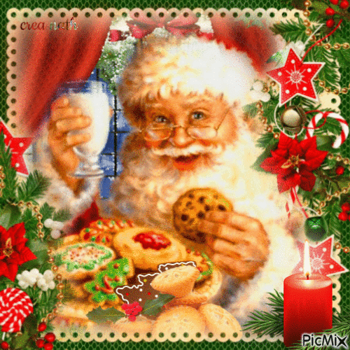 Père Noël gourmand / concours - GIF animado gratis