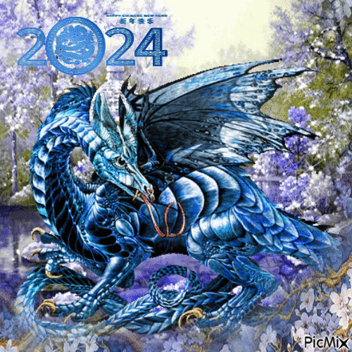 Dragon bleu - Zdarma animovaný GIF
