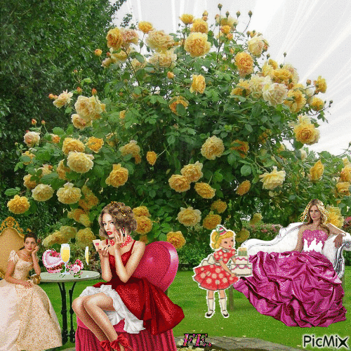 Rózsafa alatt hőlgy társaság! - Besplatni animirani GIF