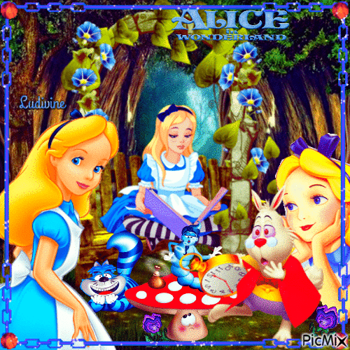 Alice au Pays des Merveilles... 🤍💙💖 - Zdarma animovaný GIF