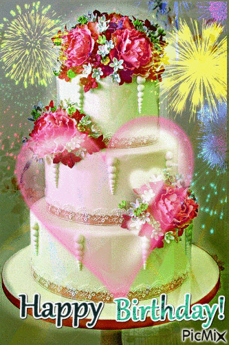 Happy Birthday Cake - GIF animé gratuit