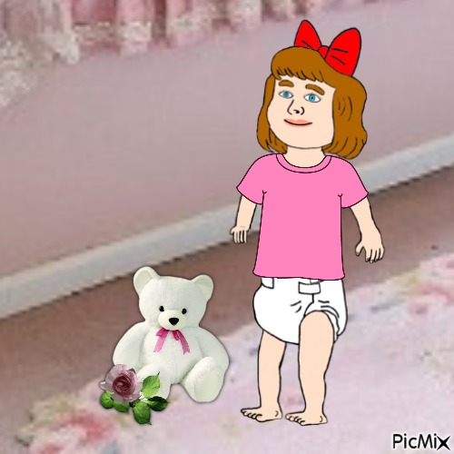 Baby with teddy bear - bezmaksas png