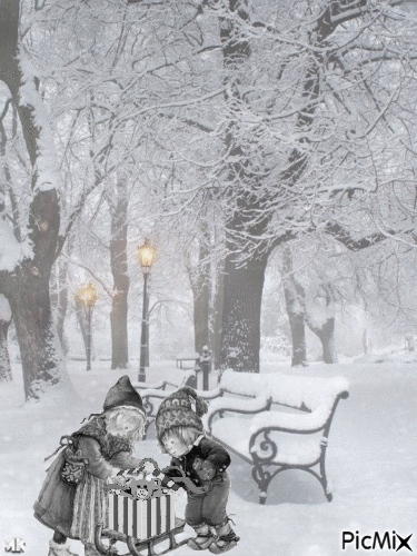 En la nieve - Darmowy animowany GIF