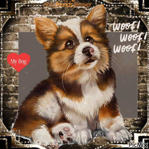 Woof, Woof, Woof. Love my dog. Friends forever - GIF animate gratis