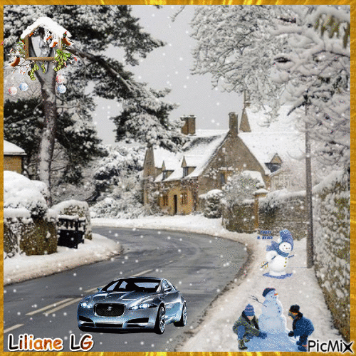 Paysage d'hiver - Bezmaksas animēts GIF