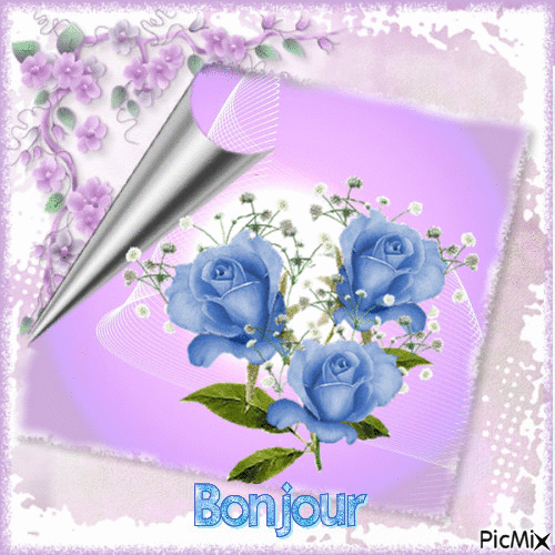 belles roses bleues - Free animated GIF