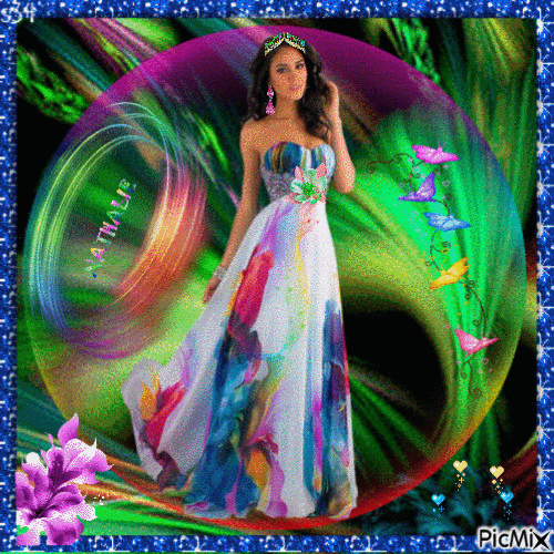 Femme multicolore - Δωρεάν κινούμενο GIF