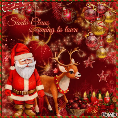 Santa & Reindeer - GIF animado gratis