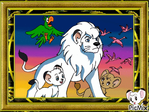 Kimba o leão branco - Zdarma animovaný GIF