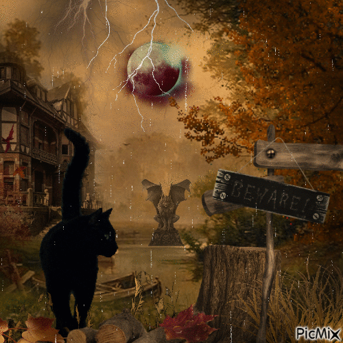 Die schwarze Katze - Besplatni animirani GIF