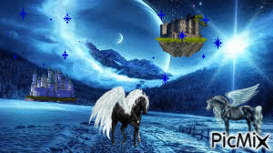 Pegasus evening - Ingyenes animált GIF
