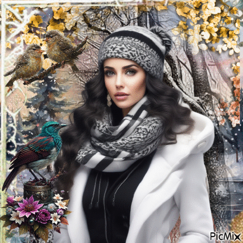 Femme en hiver - Ingyenes animált GIF