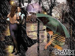 sous la pluie - Ingyenes animált GIF