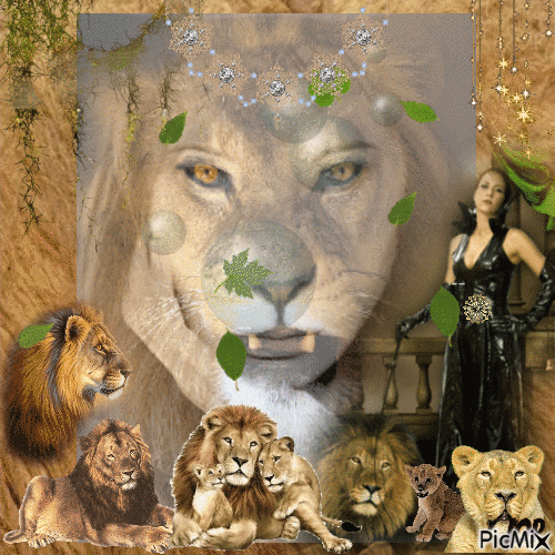 femme lion - Besplatni animirani GIF