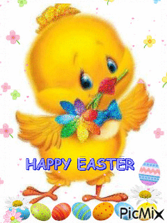 Happy Easter Chick - Free animated GIF