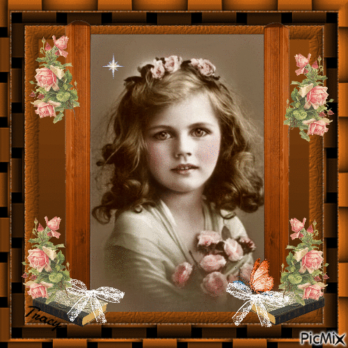 Portrait of a little girl - Vintage - Free animated GIF