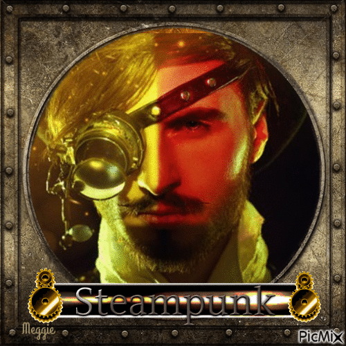 portrait of an steampunk man - GIF animé gratuit