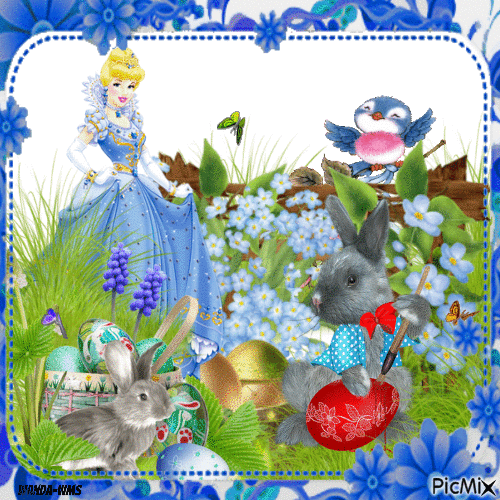 Easter-disney-princess-bunnies -cartoon - Gratis animerad GIF