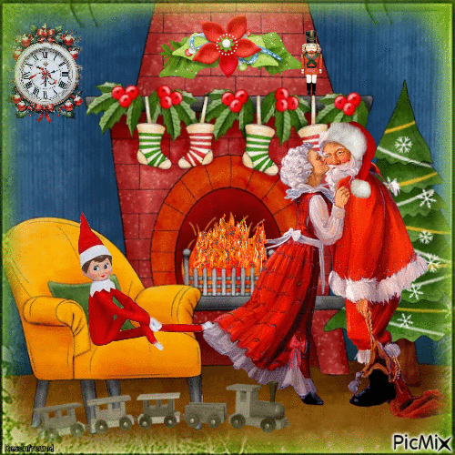Frau und Herr Santa Claus - GIF เคลื่อนไหวฟรี