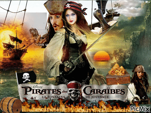 femmes et pirates - GIF animé gratuit