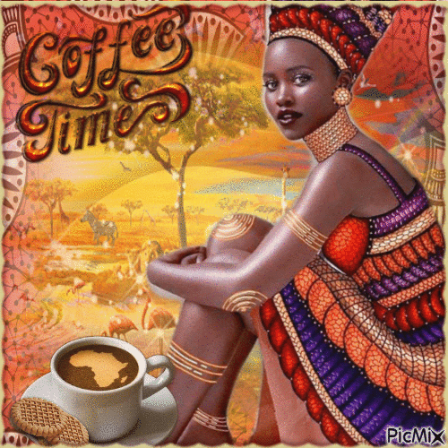 Concours : Café africain du matin, avec des cookies - Free animated GIF